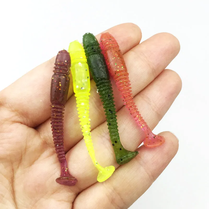 10pcs/lot 1g 5cm silicone bait Fishing Worm Soft Lures iscas artificiais para pesca soft baits Fishing Lure fishing gear WQ137