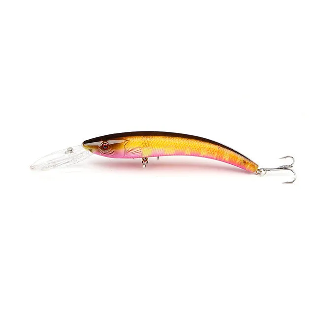 15.5cm 15.3g Minnow Fishing Lure Hard Artificial Swim Baits 3D Eye Swimbait Crankbait Artificial Bait Lures 4# Hook