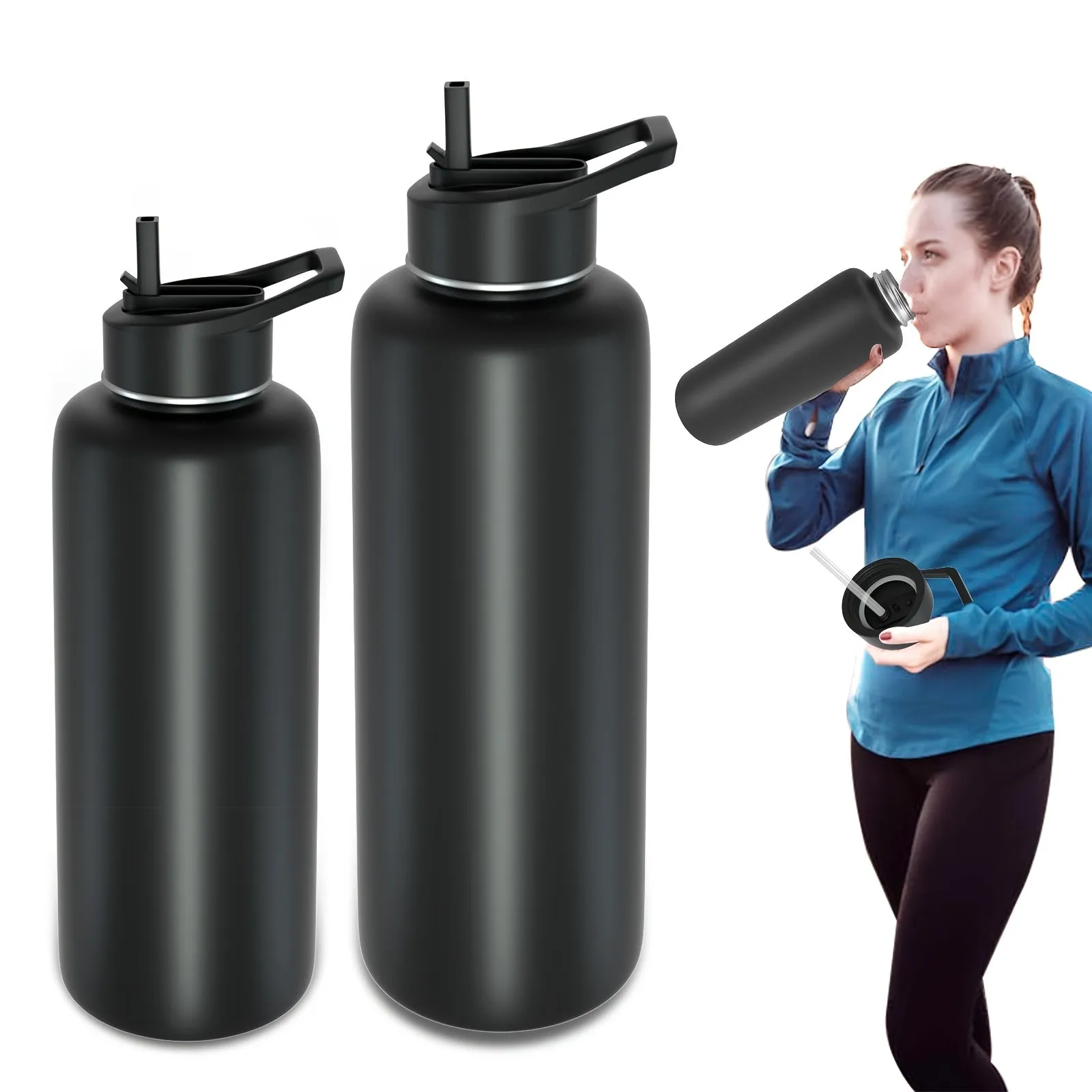 18oz/40oz Insulated Water Bottle - Durable 304 Stainless Steel, Advanced Double-Layer Vacuum Insulation, Spacious Large-Capacity Design, Perfect for Outdoor Sports and Activities