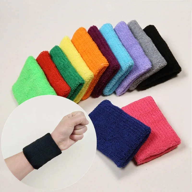 1PC Colorful Cotton Unisex Sport Sweatband Wristband