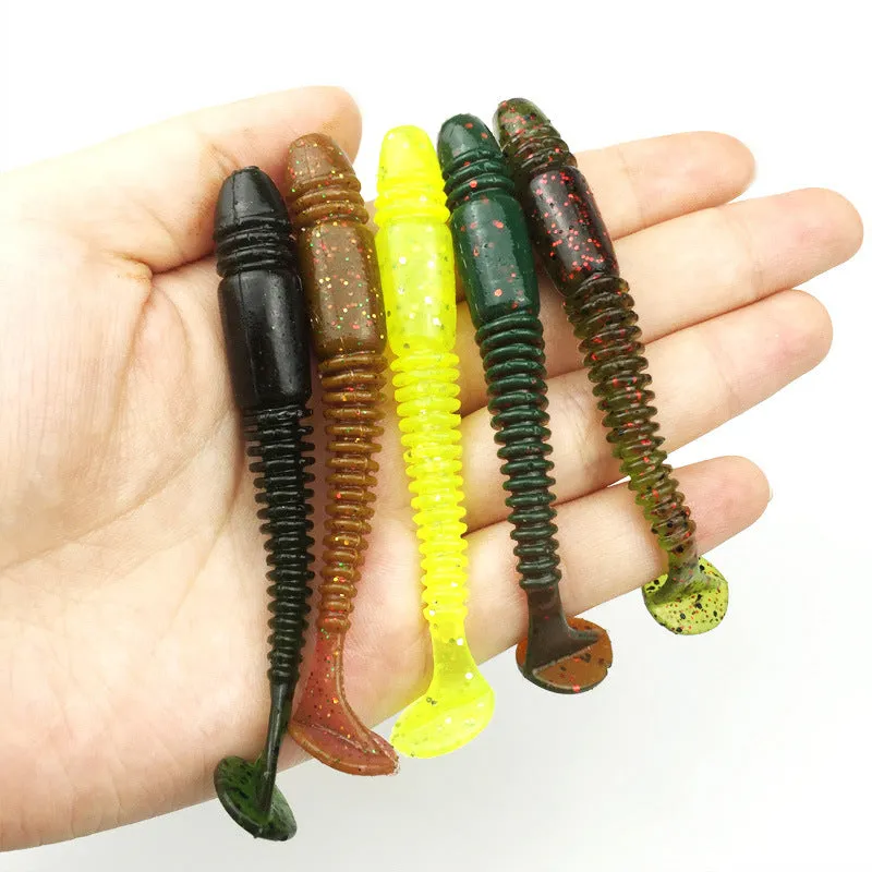 5pcs/lot 83mm 4.5g silicone bait fishing lure iscas artificiais para pesca Swimbait  Worm soft lure fishing accessories WQ147