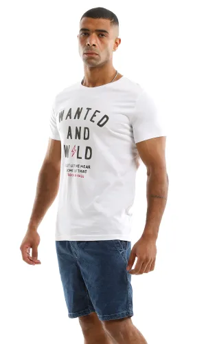 97742 "Wanted & Wild" Printed White Tee