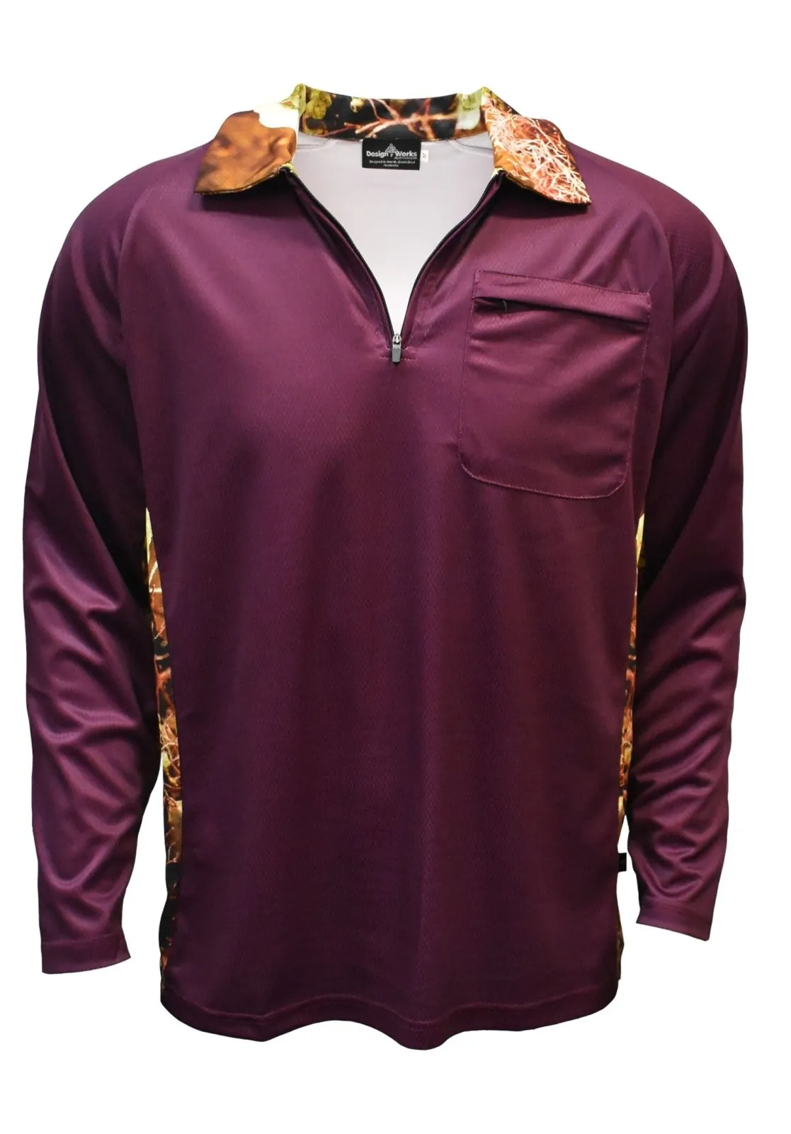 Adult Long Sleeve UV Protective Shirt - Sports Maroon