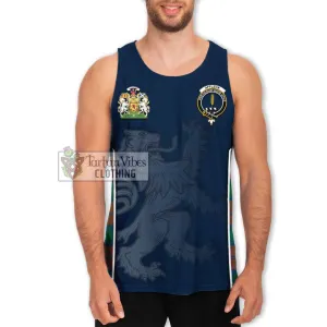 Affleck Tartan Men's Tank Top with Family Crest and Lion Rampant Vibes Sport Style