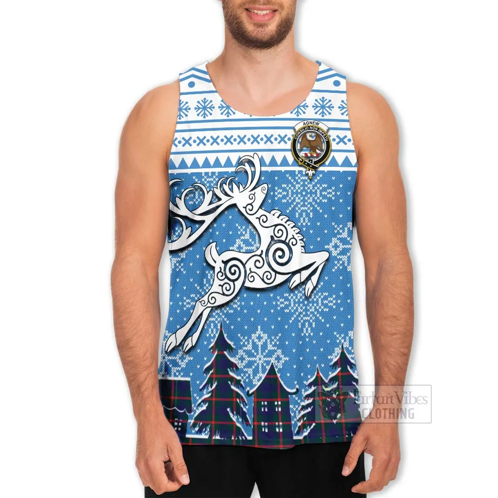 Agnew Clan Christmas Men's Tank Top Celtic Reindeer Style