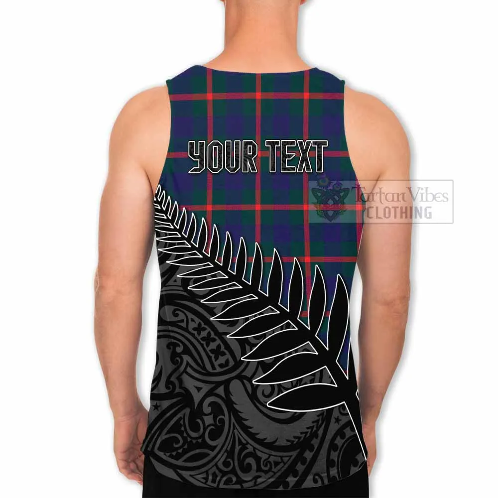 Agnew Crest Tartan Men's Tank Top with New Zealand Silver Fern Half Style