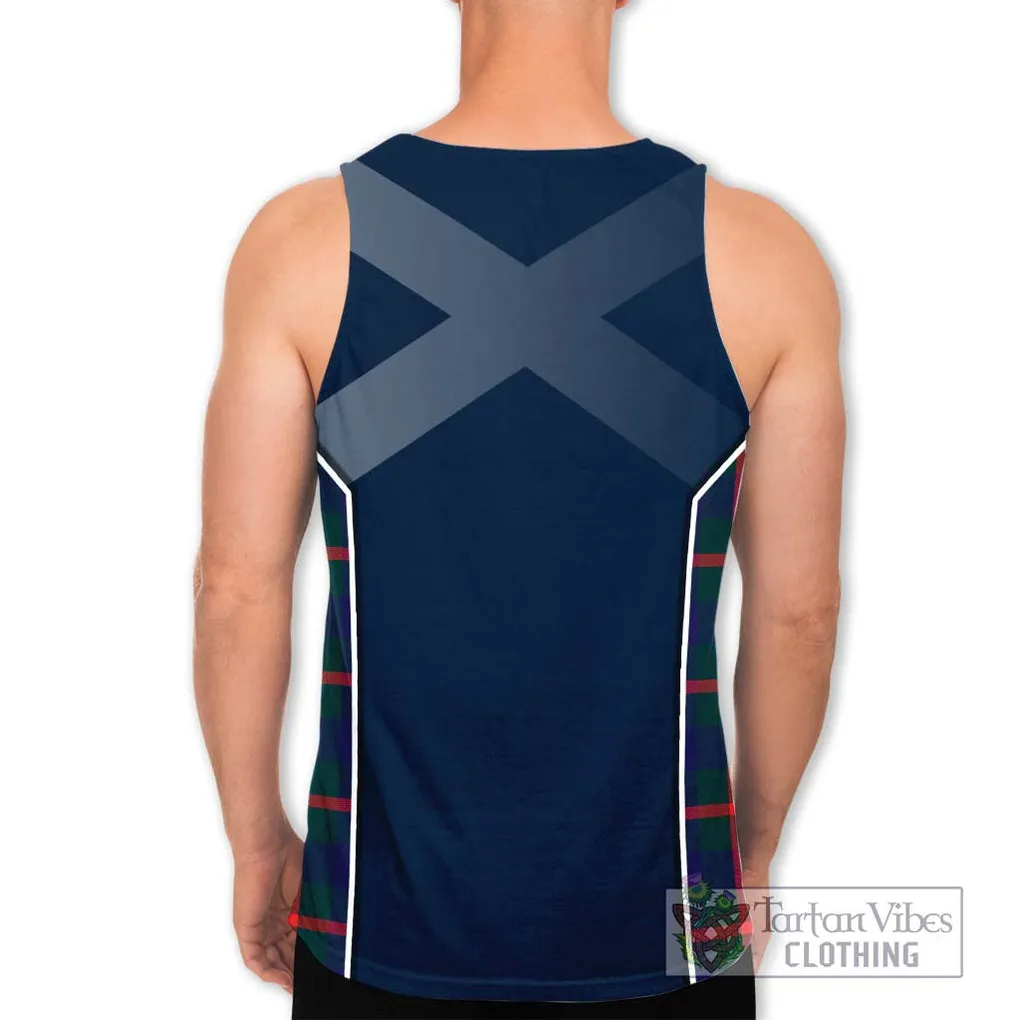 Agnew Tartan Men's Tank Top with Family Crest and Lion Rampant Vibes Sport Style