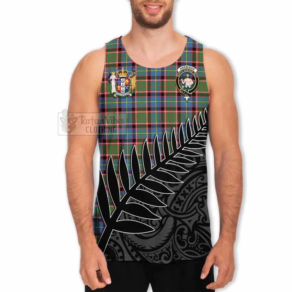 Aikenhead Crest Tartan Men's Tank Top with New Zealand Silver Fern Half Style