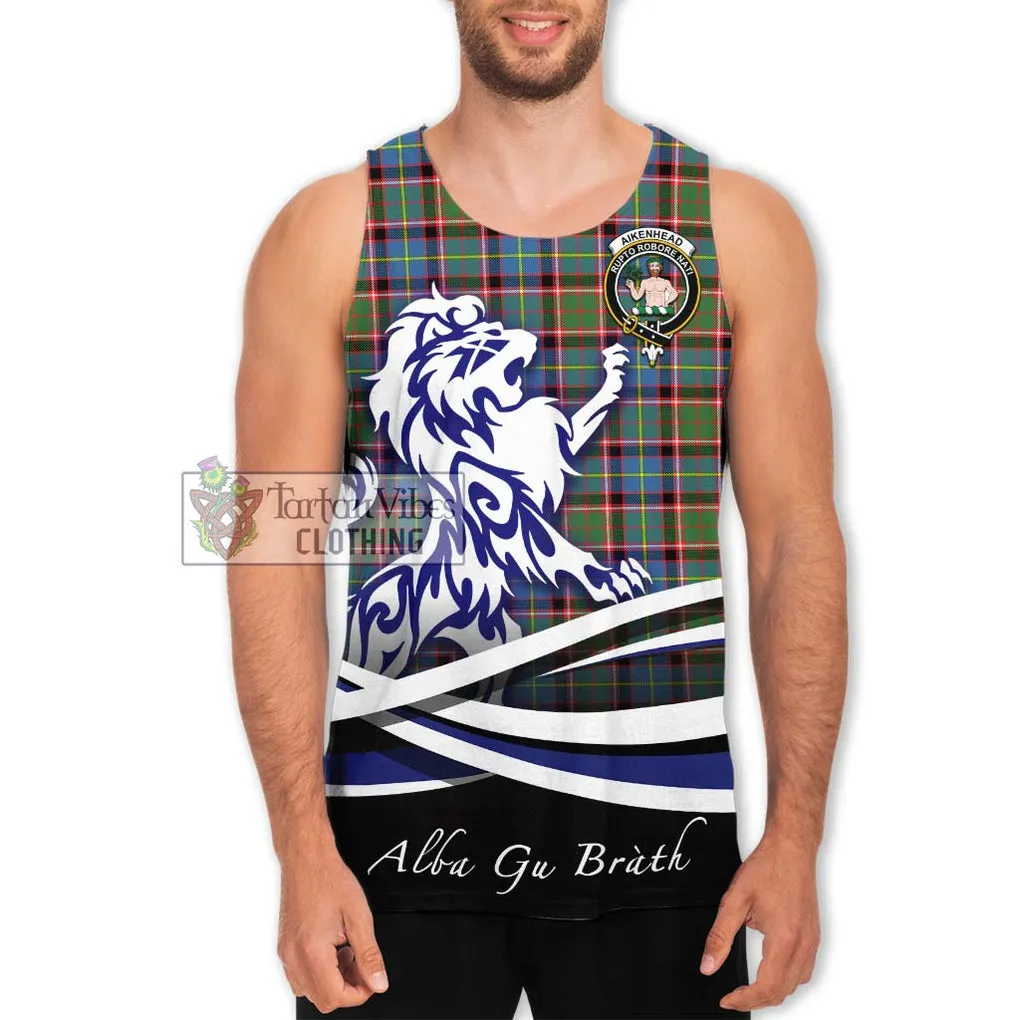 Aikenhead Tartan Men's Tank Top with Alba Gu Brath Regal Lion Emblem