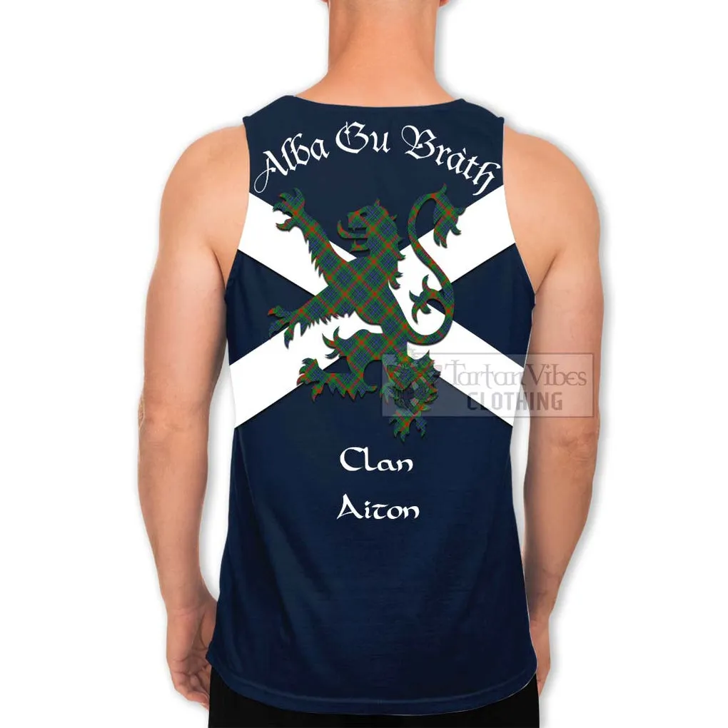 Aiton Tartan Lion Rampant Men's Tank Top  Proudly Display Your Heritage with Alba Gu Brath and Clan Name