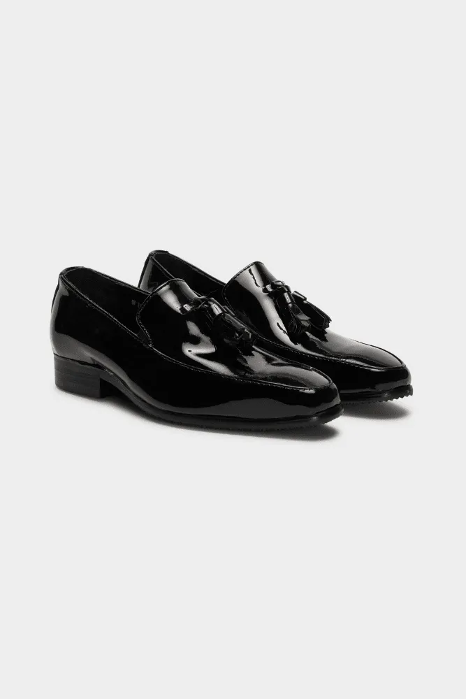 Alfie Tassel Loafer - Black Patent Leather for Kids