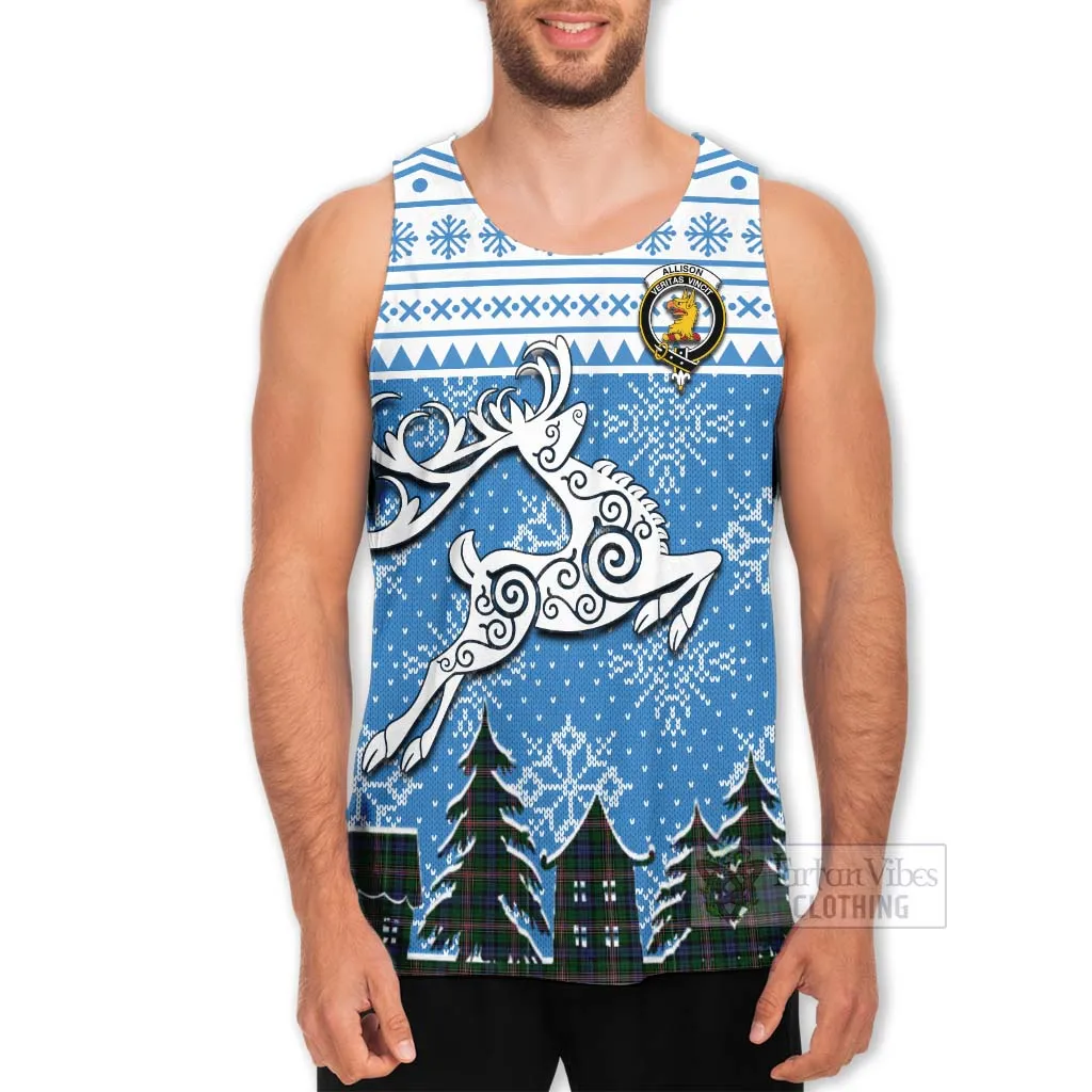 Allison Clan Christmas Men's Tank Top Celtic Reindeer Style