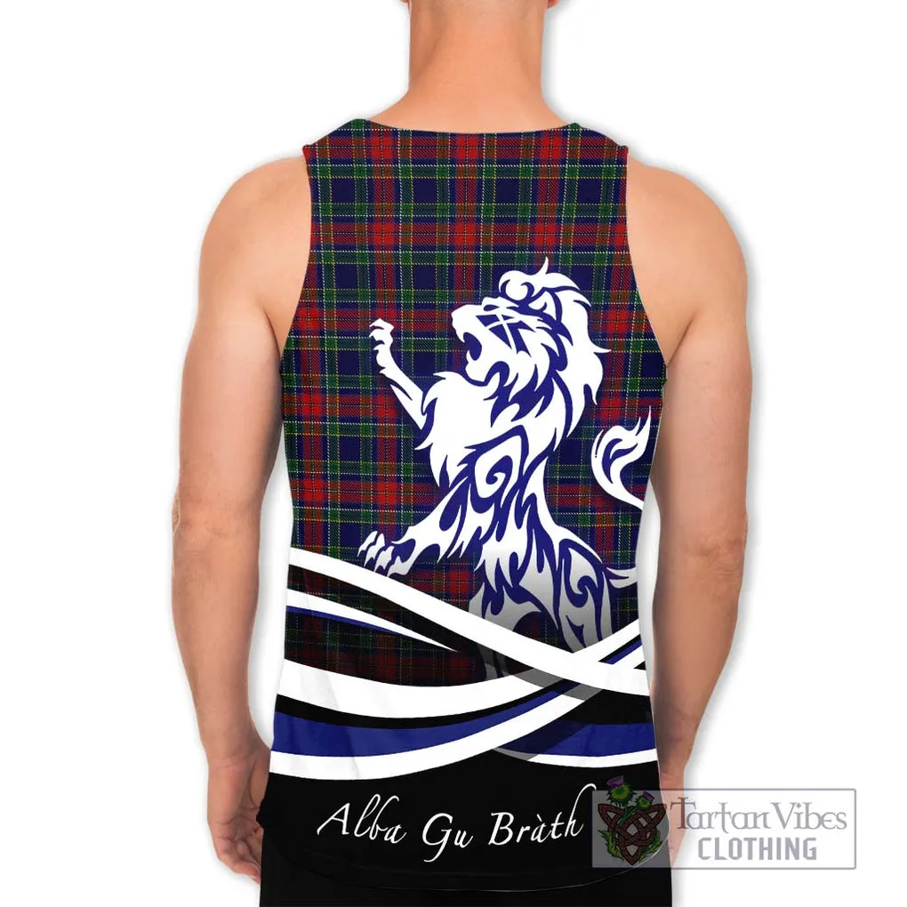 Allison Red Tartan Men's Tank Top with Alba Gu Brath Regal Lion Emblem