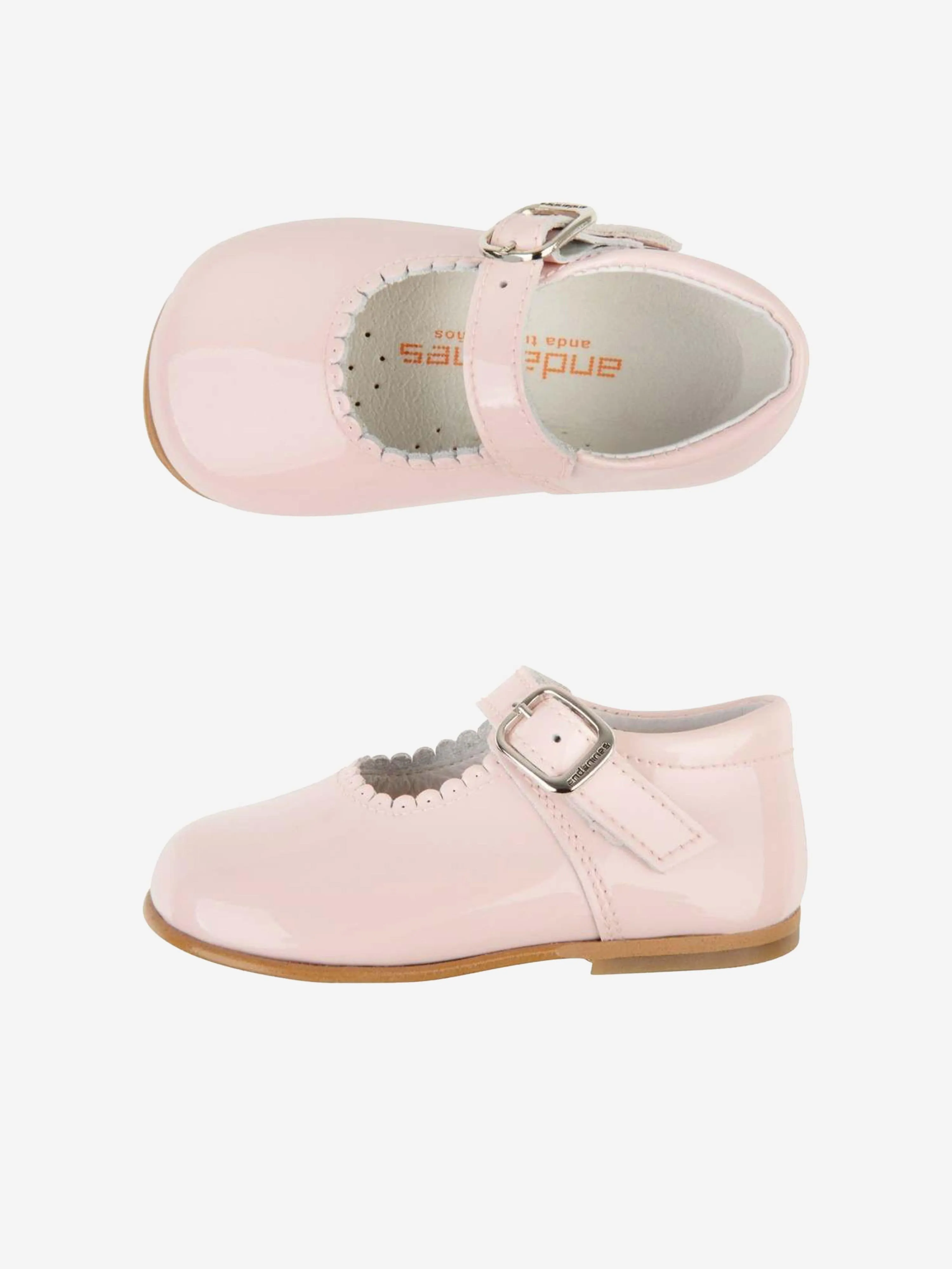 Andanines Girls Patent Leather Mary Jane Shoes in Pink