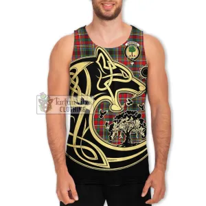 Anderson of Arbrake Tartan Men's Tank Top with Family Crest Celtic Wolf Style