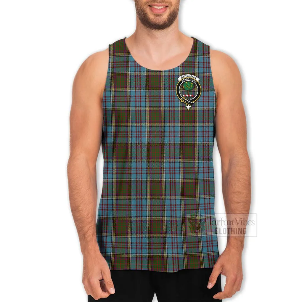 Anderson Tartan Men's Tank Top with Family Crest Celtic Skull Style