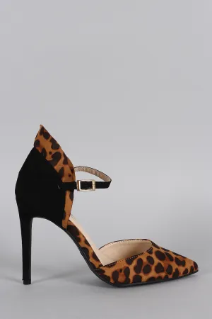 Anne Michelle Leopard Ruffle Mary Jane Pump