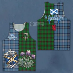 Anstruther Tartan Men's Tank Top Happy St. Andrew's Day Half Tartan Style