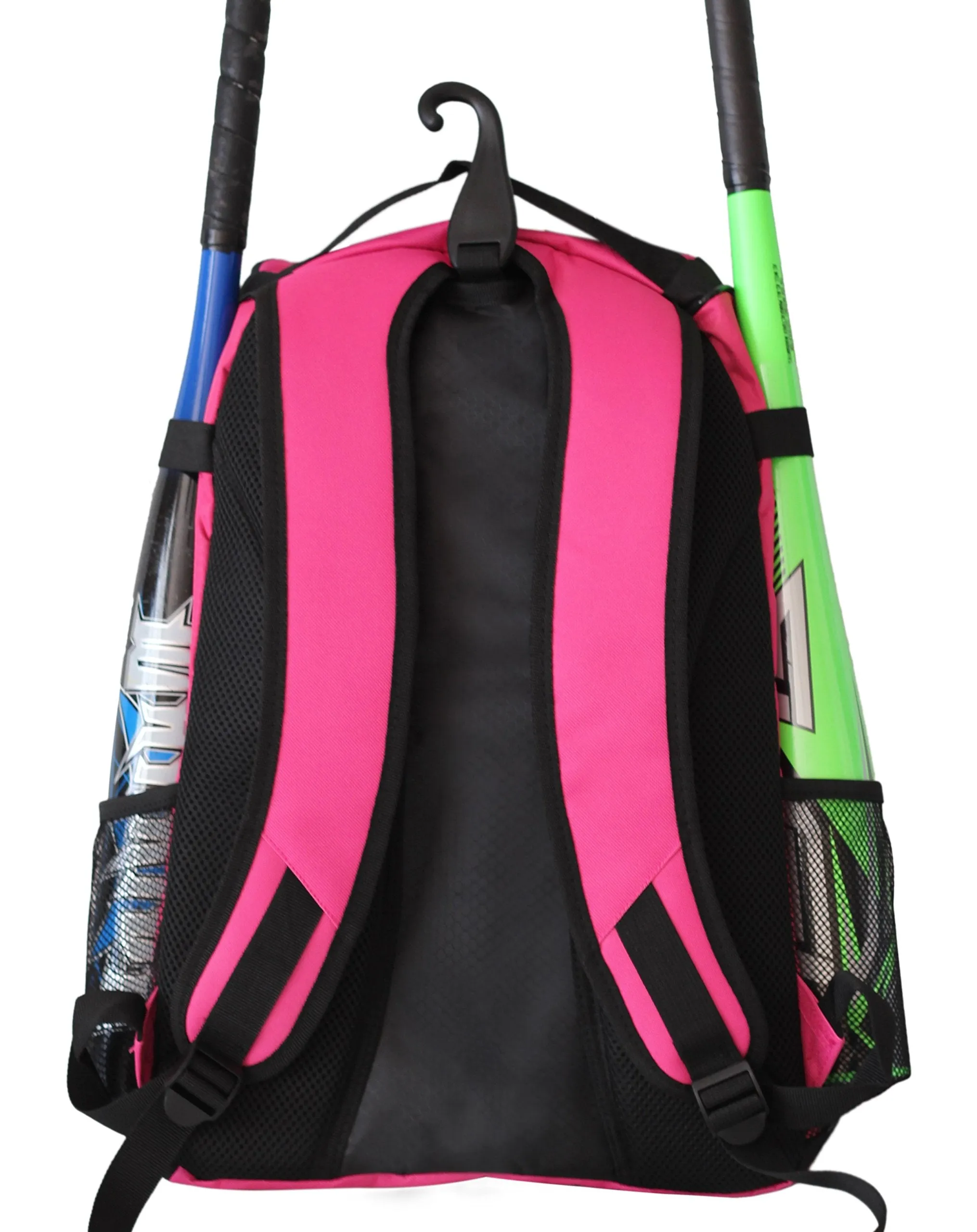 Athletico Baseball Bat Bag - Backpack for Baseball, T-Ball & Softball Equipment & Gear for Youth and Adults | Holds Bat, Helmet, Glove, Shoes | Shoe Compartment & Fence Hook (Magenta)