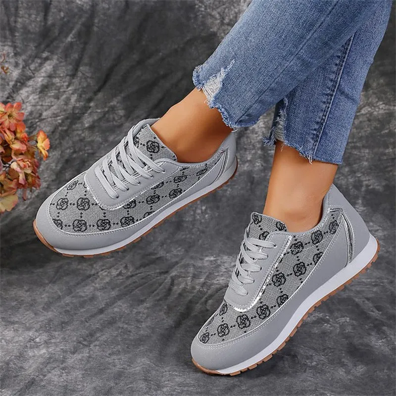 AVERY™ WOMEN'S FLORAL LACE-UP ORTHOPEDIC SNEAKERS