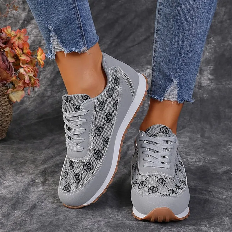 AVERY™ WOMEN'S FLORAL LACE-UP ORTHOPEDIC SNEAKERS