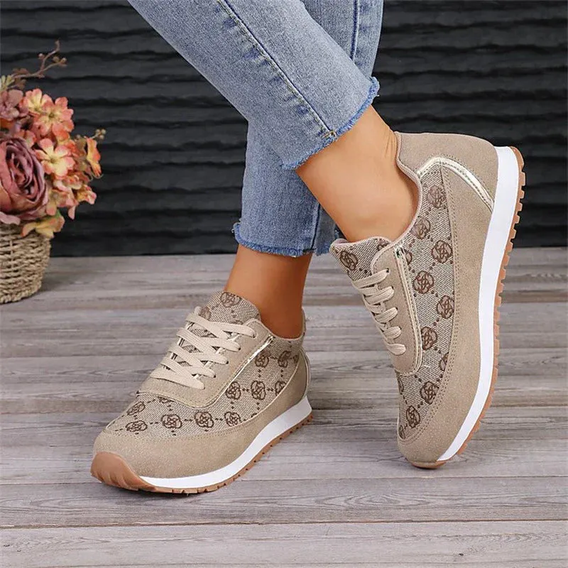 AVERY™ WOMEN'S FLORAL LACE-UP ORTHOPEDIC SNEAKERS