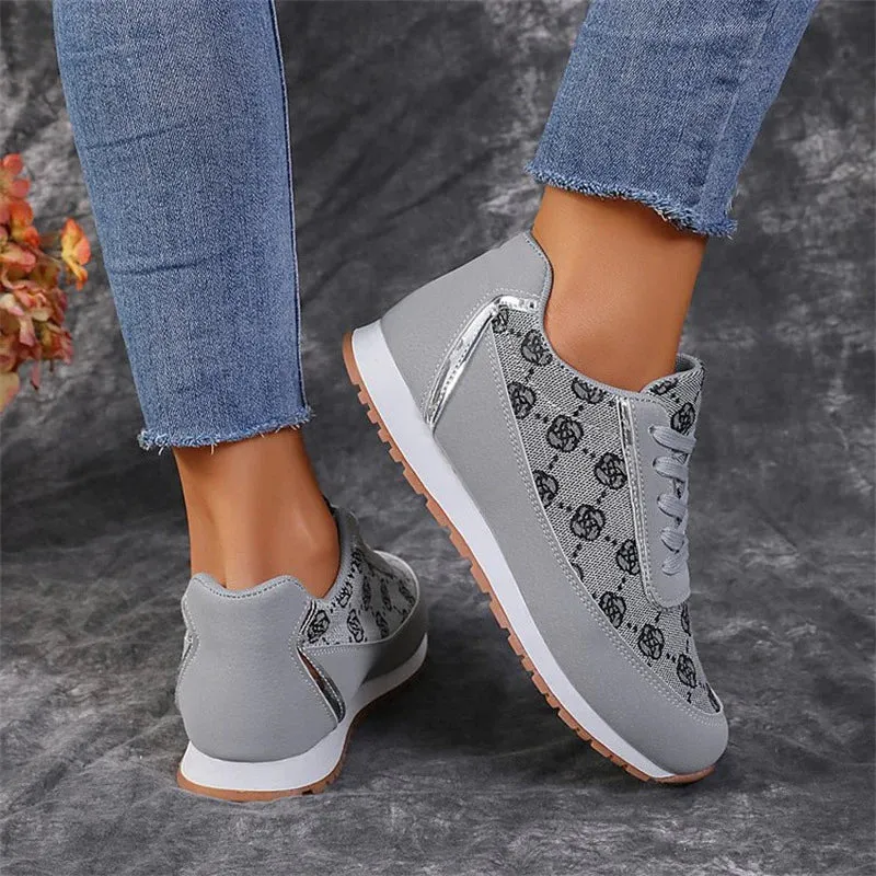 AVERY™ WOMEN'S FLORAL LACE-UP ORTHOPEDIC SNEAKERS