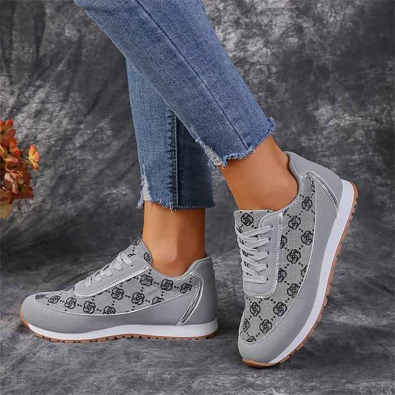 AVERY™ WOMEN'S FLORAL LACE-UP ORTHOPEDIC SNEAKERS