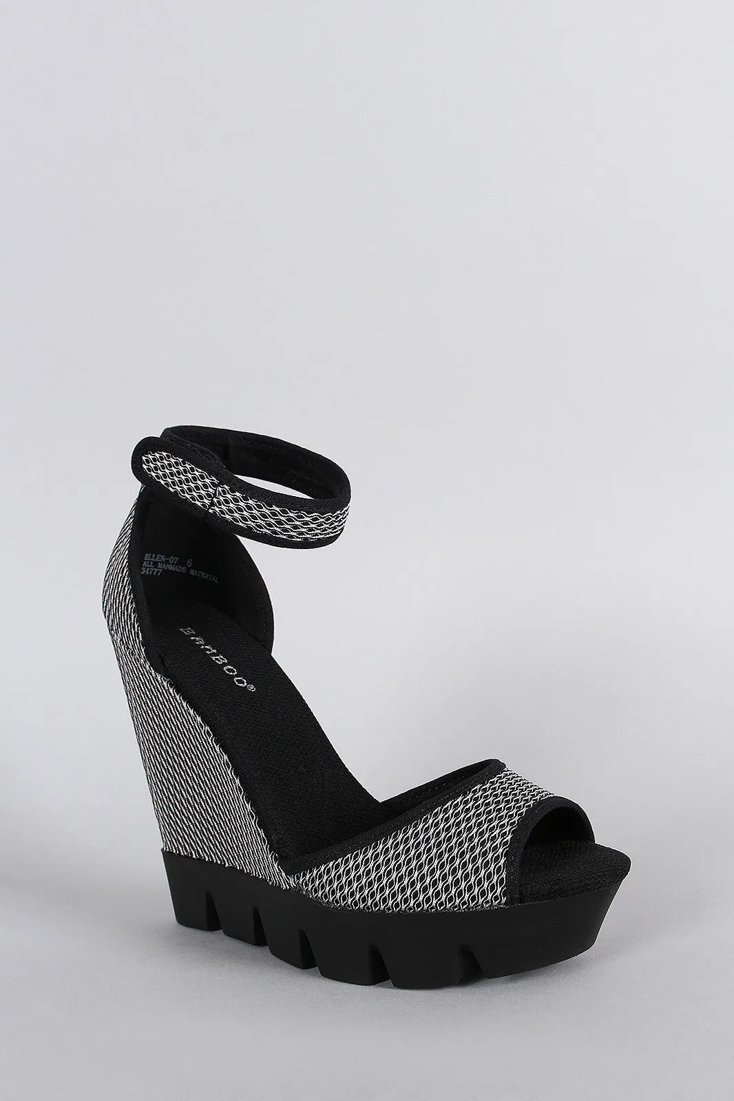 Bamboo Mesh Lug Sole Platform Wedge