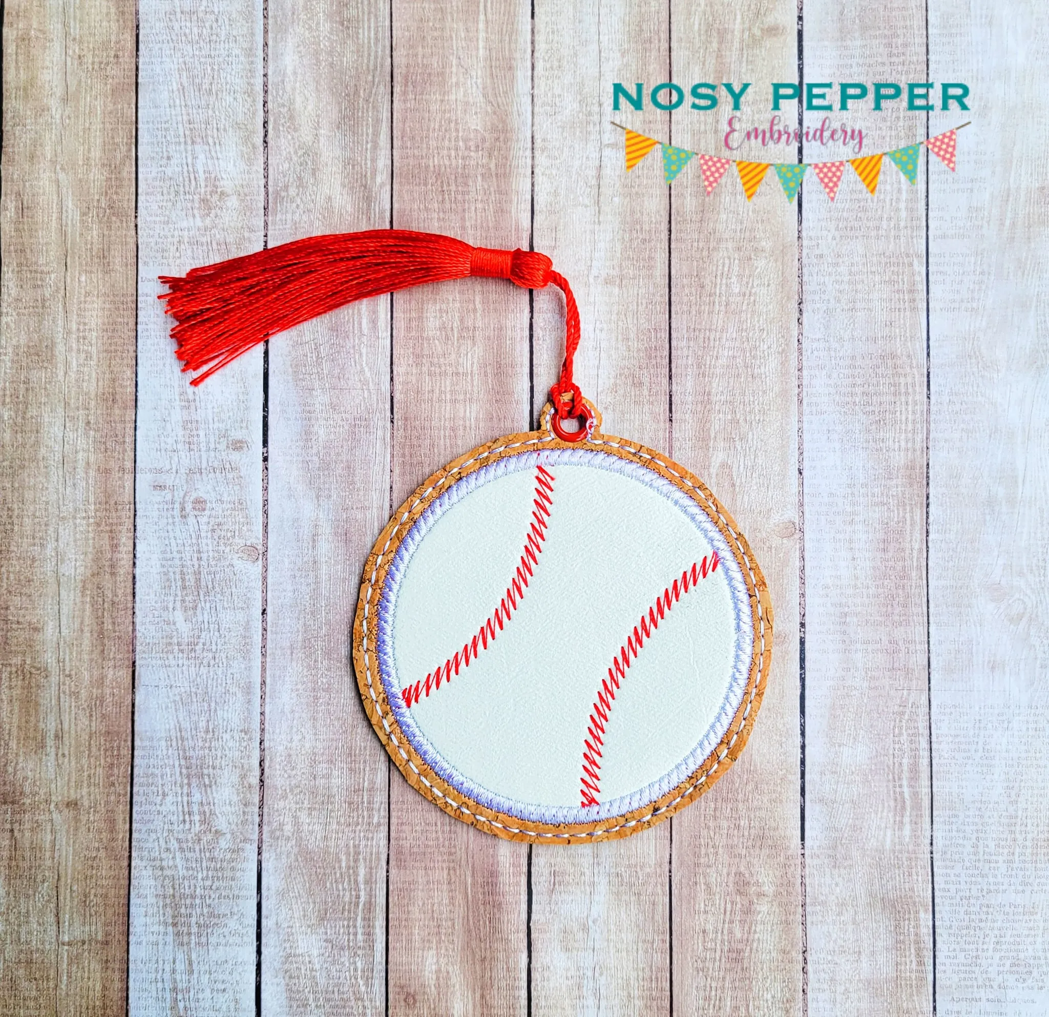 Baseball/Softball Applique bookmark/bag tag/ornament machine embroidery design DIGITAL DOWNLOAD