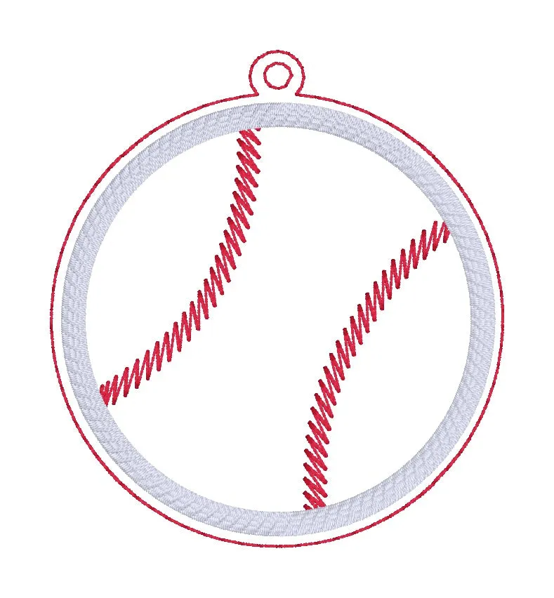 Baseball/Softball Applique bookmark/bag tag/ornament machine embroidery design DIGITAL DOWNLOAD