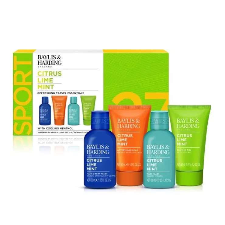 Baylis & Harding Citrus, Lime & Mint Men's Refreshing Travel Essentials Gift Set - Vegan Friendly