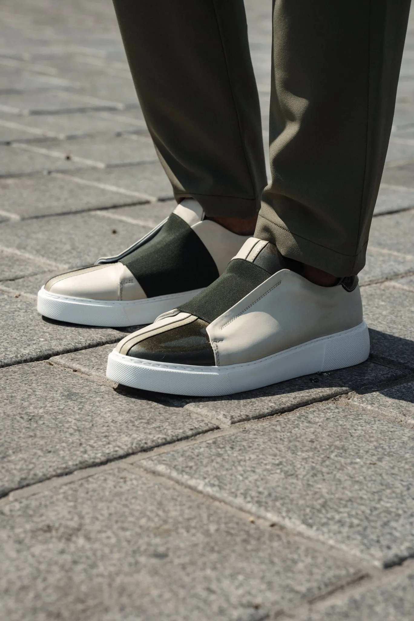 Beige & Khaki Sneakers.