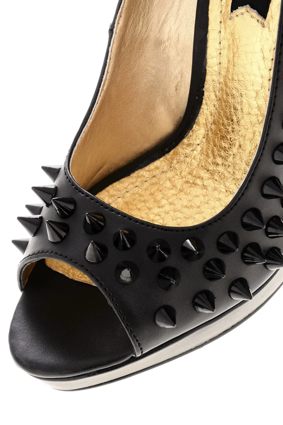 BLINK FREYA Black Studded Peep Toes