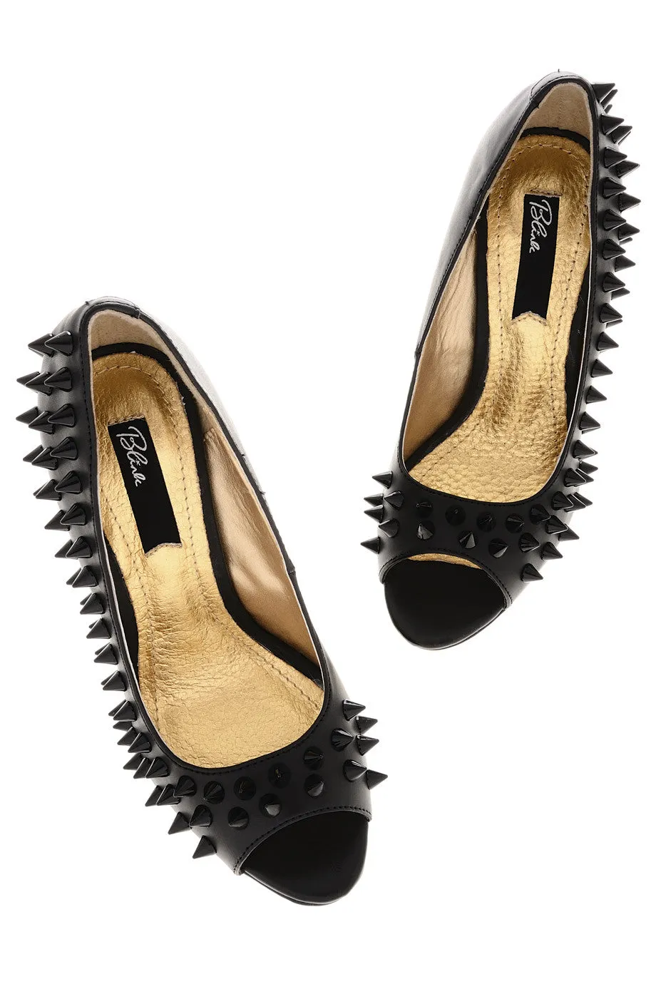 BLINK FREYA Black Studded Peep Toes