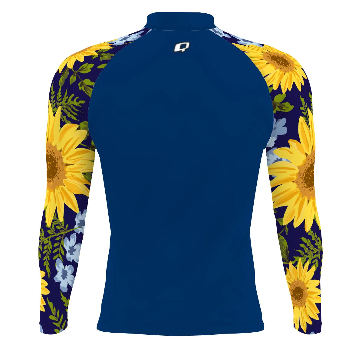 Blue Sunflower - Men's Surf UPF50  Long Sleeve Rash Guard