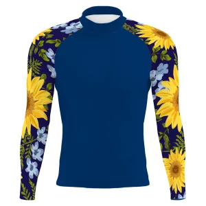 Blue Sunflower - Men's Surf UPF50  Long Sleeve Rash Guard