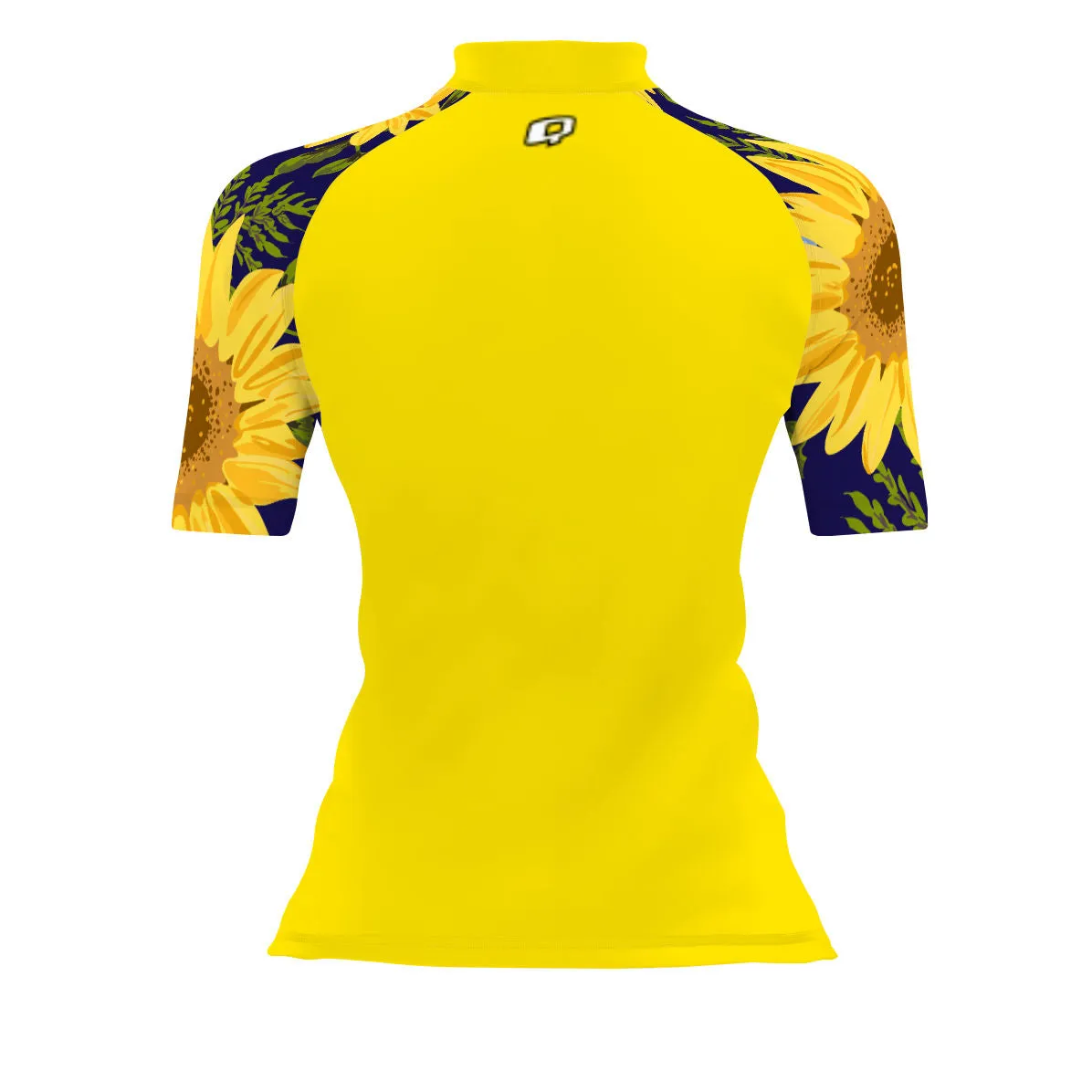 Blue Sunflower - Women's Surf UPF50  Short Sleeve Rash Guard