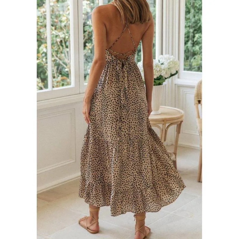 Bohemian Dress - Leopard Elegance