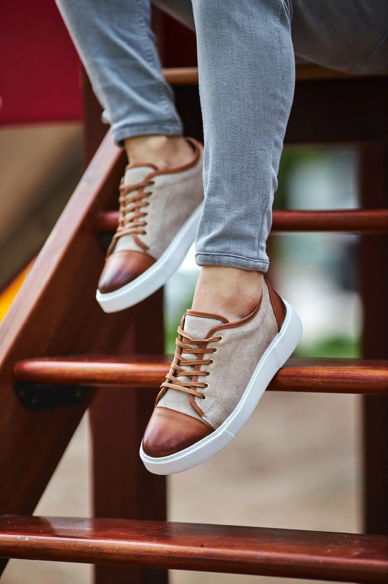 Bojoni Prince Eva Sole Leather Beige Sneakers