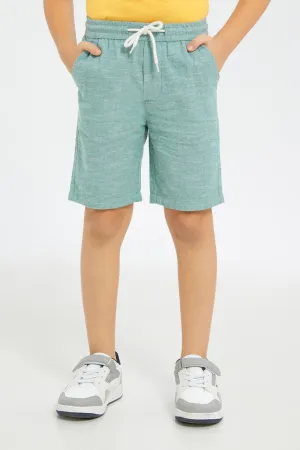 Boys Blue Cotton Pull On Shorts