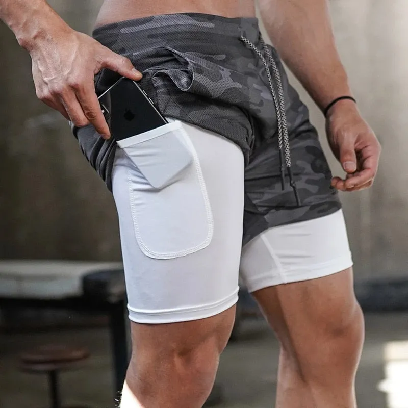 Camo Running Shorts Men Gym Sports Shorts