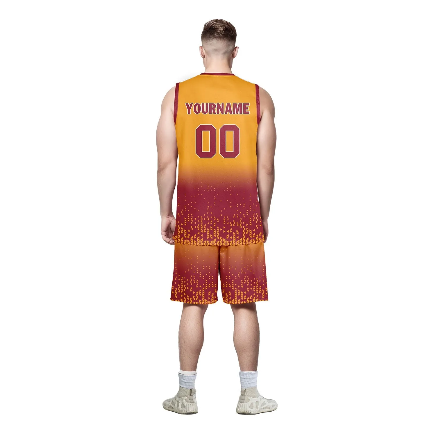 Custom Yellow Orange Fade Fashion Sports Uniform Basketball Jersey BBJ01-D020102-10