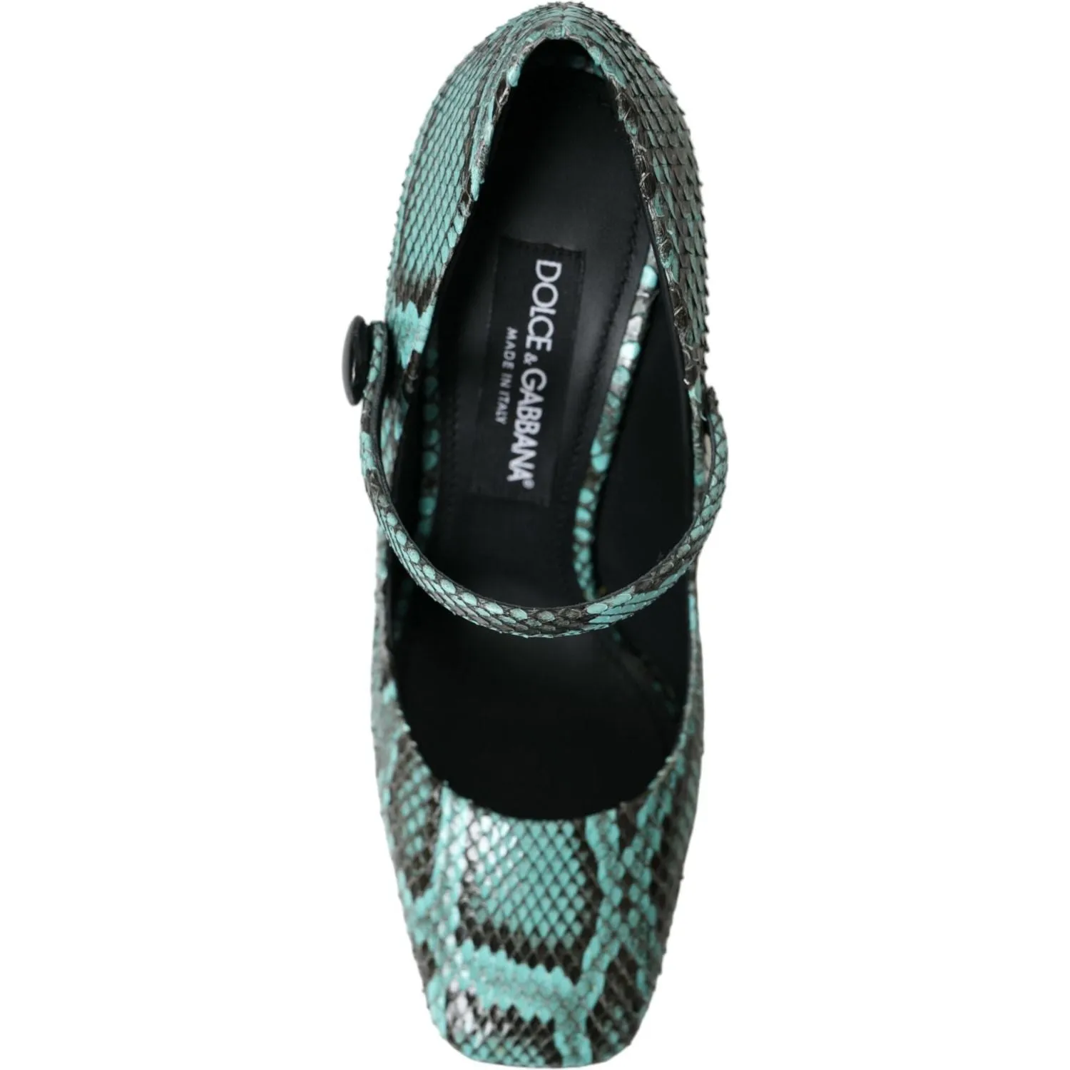 Dolce & Gabbana Aqua Python Leather Mary Jane Pumps Shoes