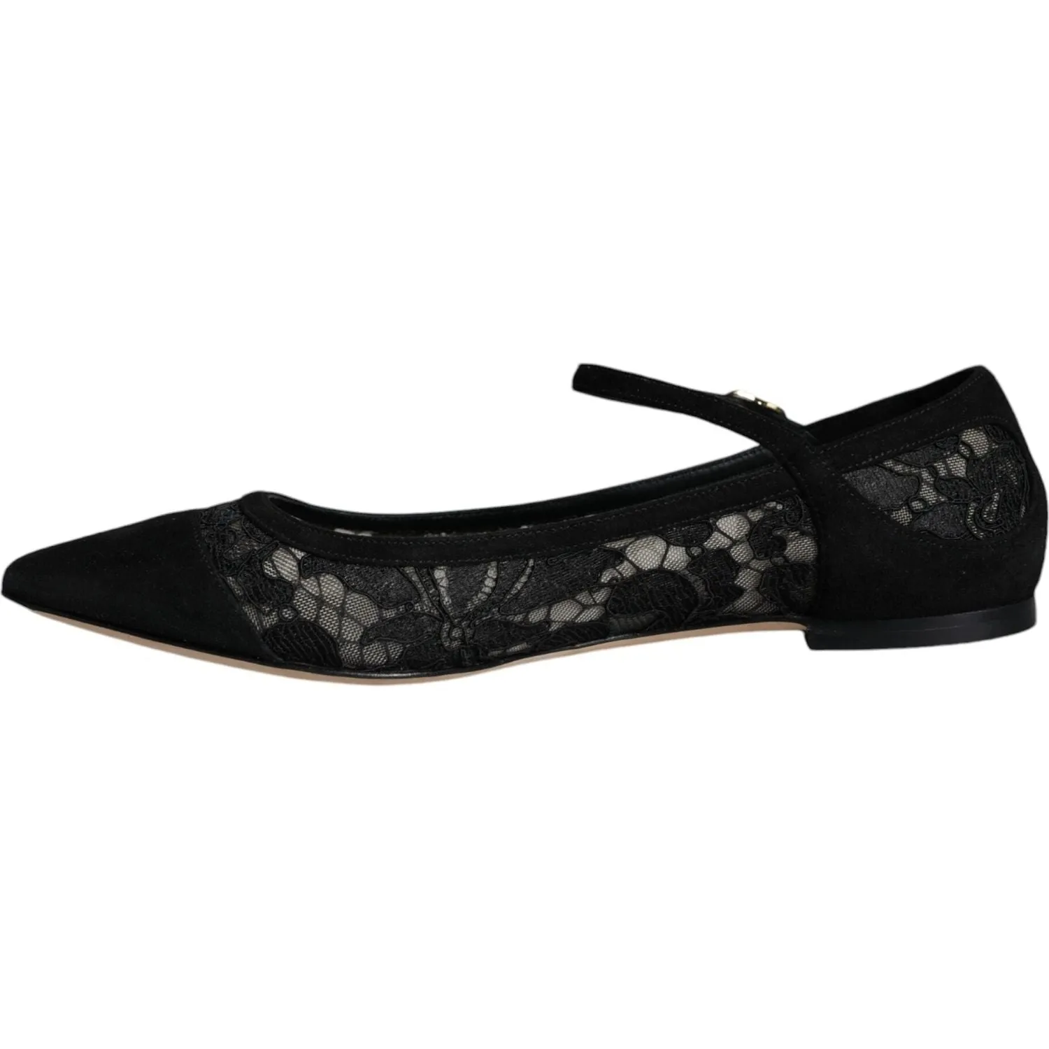 Dolce & Gabbana Black Taormina Lace Bellucci Flats Shoes