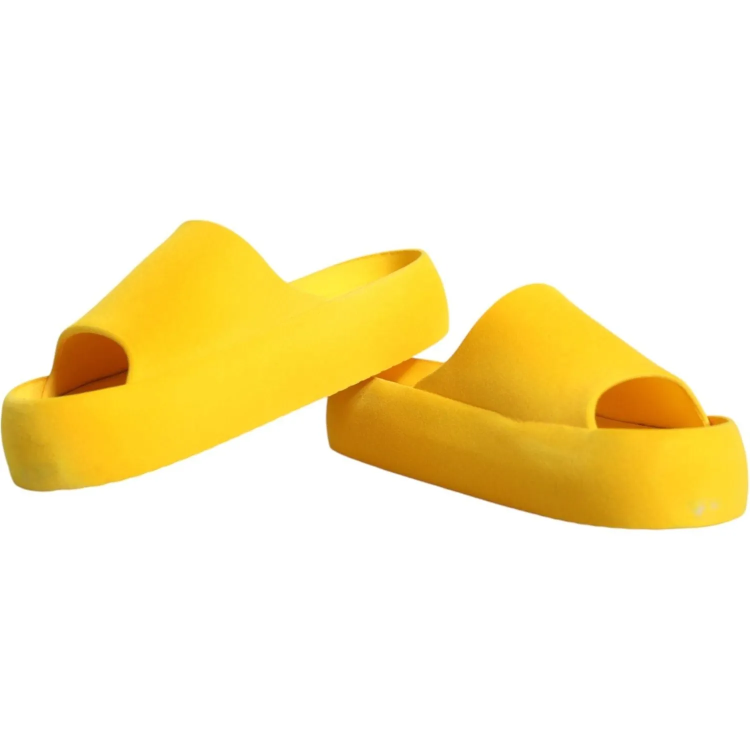 Dolce & Gabbana Yellow Rubber Slides Sandals Beachwear Shoes