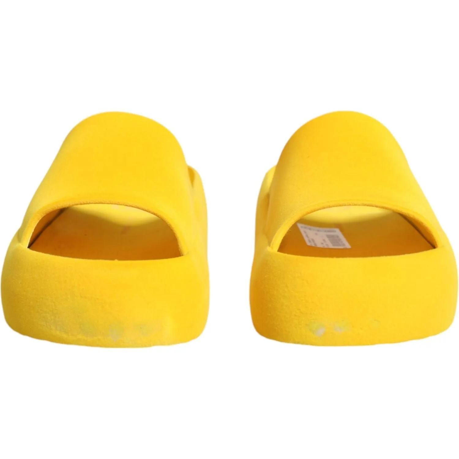 Dolce & Gabbana Yellow Rubber Slides Sandals Beachwear Shoes