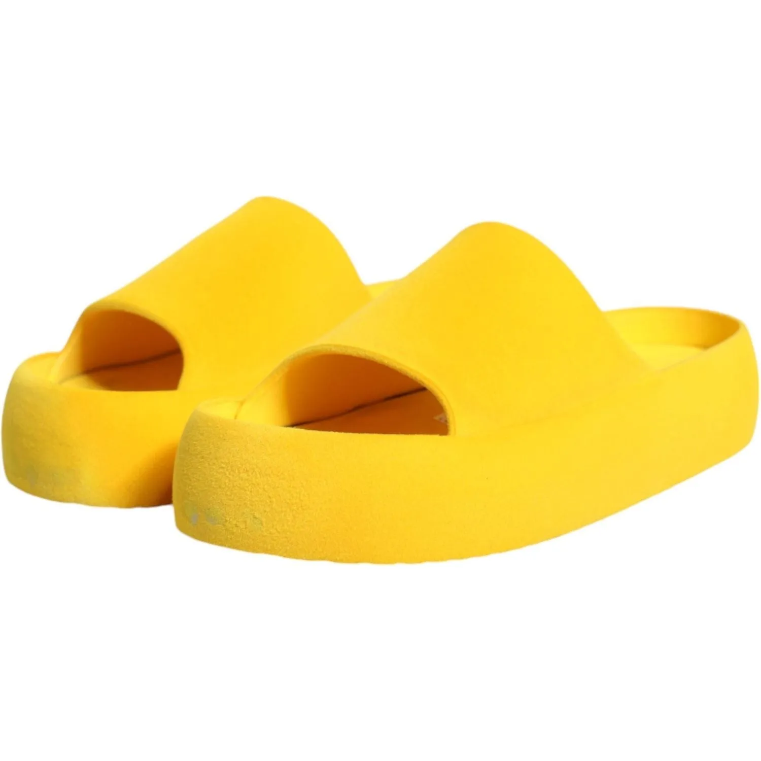 Dolce & Gabbana Yellow Rubber Slides Sandals Beachwear Shoes