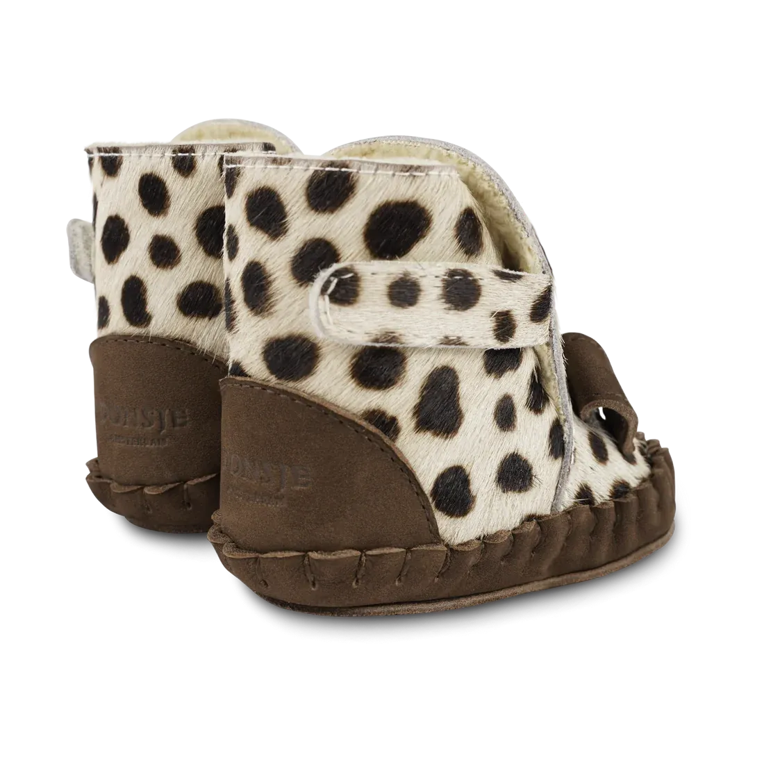 Donsje – Kapi Booties in Dalmatian Spotted Cow Hair