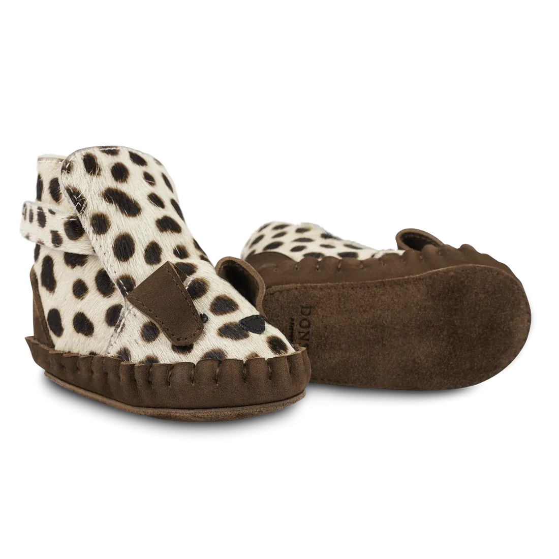 Donsje – Kapi Booties in Dalmatian Spotted Cow Hair